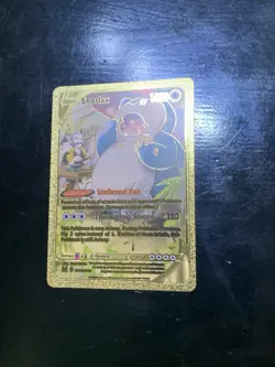 Set of 2 Snorlax HP150 Gold Accent+Snorlax VMax HP340 Gold Foil Fan Art Cards - Image 4