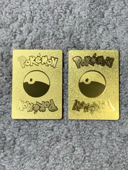 Set of 2 Snorlax HP150 Gold Accent+Snorlax VMax HP340 Gold Foil Fan Art Cards - Image 5