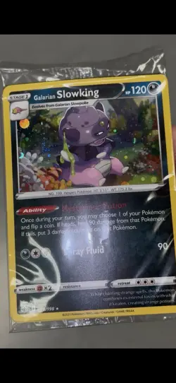 Galarian Slowking (Cosmos Holo) FART SWIRL 🌀098/198 SEALED PROMO Pokemon Card - Image 1