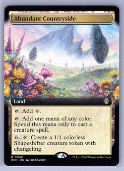 (EXTENDED ART) Abundant Countryside (42) - Commander Lorwyn Eclipsed (ECC) - MTG - Image 1