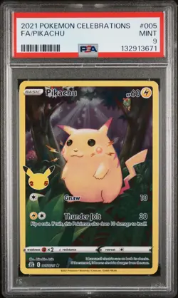 2021 Pokemon Celebrations #005 FA Pikachu PSA 9 MINT - Image 1
