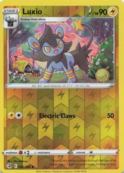 Luxio 092/264 Reverse Holo Uncommon SWSH08: Fusion Strike Pokemon - Image 1