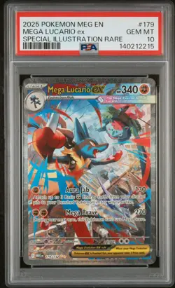 PSA 10 Mega Lucario EX 179/132 Mega Evolutions Pokemon ENGLISH SIR - Image 1