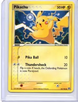 Pokemon - Pikachu #60/106 - Emerald - Common - Moderately played - Image 1