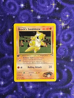 Pokemon TCG Brock's Sandshrew 71/132 1st Edition Gym Heroes - LP - Image 1