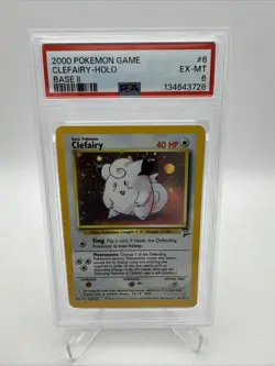 2000 Pokemon TCG Clefairy 6/130 Base Set 2 Holo PSA 6 - Image 1