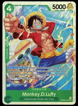 Monkey D Luffy PRB02-005 One Piece CCG SR Foil NM English - Image 1
