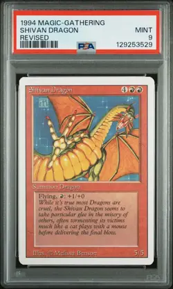 MTG Revised 3rd Edition SHIVAN DRAGON STUNNING PSA 9 MINT (should be 10 imo) - Image 1