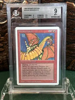 Shivan Dragon - MTG - 3rd Edition Revised. BGS 9 Mint. Quad ++ Old School 94 - Image 1