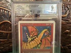 Shivan Dragon - MTG - 3rd Edition Revised. BGS 9 Mint. Quad ++ Old School 94 - Image 2