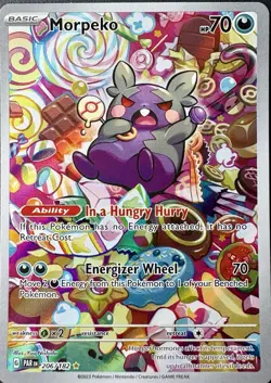 2023 Pokemon Morpeko IR 206/182 Sv04: Paradox Rift Holo Illustration Rare - Image 1