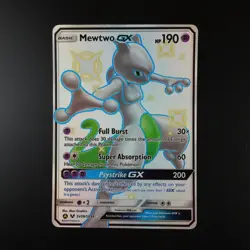 Mewtwo GX SV59/SV94 Pokemon Hidden Fates Holo Full Art Card - Image 1