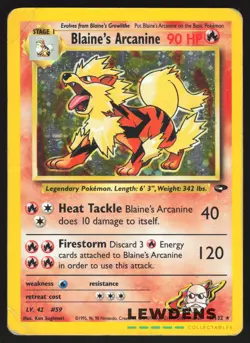 Blaine's Arcanine - 1/132 - Holo Rare - Gym Challenge - Pokemon Card - DAMAGED - Image 1