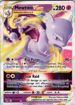 Mewtwo VSTAR 031/078 Pokemon GO Holo Pokemon TCG NM - Image 1