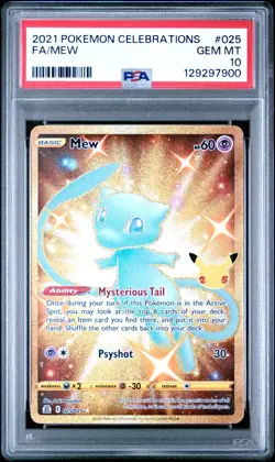 2021 POKEMON CELEBRATIONS FULL ART MEW #025 PSA 10 GEM MINT - Image 1