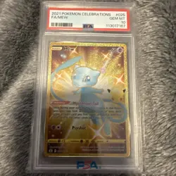 PSA 10 Gem Mint Pokemon 2021 Mew Full Art Celebrations Gold #025 (NEW CERT!) - Image 3