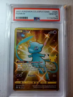 PSA 10 Gem Mint Pokemon 2021 Mew Full Art Celebrations Gold #025 Anniversary 🔥 - Image 1