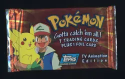 #8 1998 Topps Pokemon TV Animation Blue Logo Foil Booster Pack Sealed - Image 1
