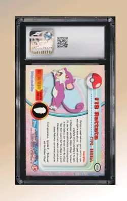 1999 Topps Pokemon Series 1 First Print Rattata #19 CGC 9 MINT - Image 2