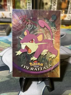#19 Rattata - Pokemon Topps Silver Holo Card - Black Logo - Image 1
