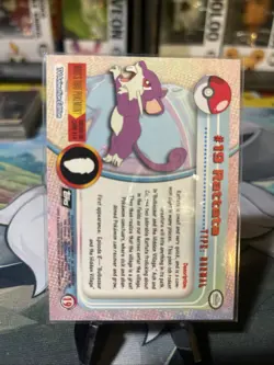 #19 Rattata - Pokemon Topps Silver Holo Card - Black Logo - Image 2