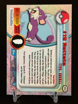Topps Pokemon Card #19 Rattata Holo Blue Logo NM - Image 2