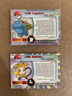 Ivysaur + Raichu Topps Animated Pokemon Card Lot Vintage WOTC - Image 2