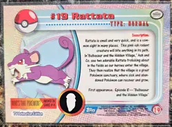 1999 Pokemon Topps Rattata 19 Ungraded NM or Better - Image 2