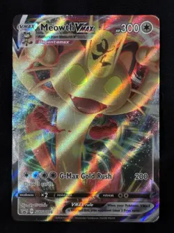 Pokemon Meowth VMAX SWSH005 Full Art Promo TCG Card Ultra Rare Holo - Image 1
