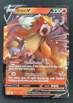 Entei V 022/172 Brilliant Stars Ultra Rare Holo Pokemon TCG Card NM - Image 1