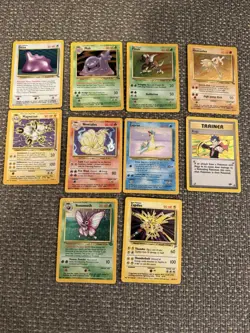 Vintage Pokemon Card Lot of 10 - WOTC, Jungle, Fossil LP/MP - Image 1