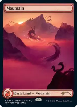 Mountain (Year of the Dragon 2024) -Foil Light Play MTG Standard Showdown Promos - Image 1