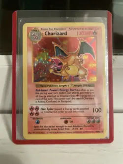 Pokemon TCG Charizard Holo Shadowless Card 004/102 Base Set 1999 - Image 1