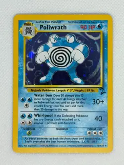 Poliwrath #15 15/130 Base Set 2 Holo Rare Vintage WOTC POkemon Card - LP+/ NM - Image 1
