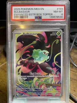 Pokemon TCG Bulbasaur Enhanced Mega Evolution Promo Card 133/132 PSA 8 - Image 1