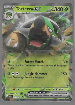Torterra ex Ultra Rare Temporal Forces 012/162, NM Pokemon Card - Image 1