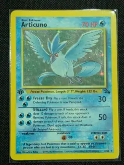 Articuno Holo Fossil 1st Edition NM 2/62 Pokemon Card *MP* - Image 1