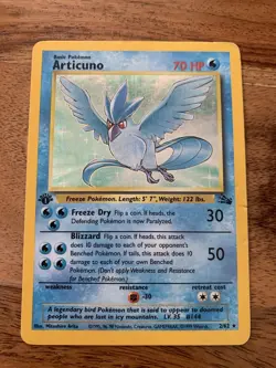 1999 Articuno Fossil 1st First Edition Holo Pokemon Card 2/62 Wotc Vintage - Image 2