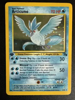Articuno 2/62 1st Edition Fossil Holo Foil Rare Pokemon TCG Card - Image 1