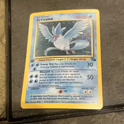 Articuno 2/62 Fossil Holo LP Vintage Pokemon Card WOTC 1999 Rare 1st Edition - Image 1