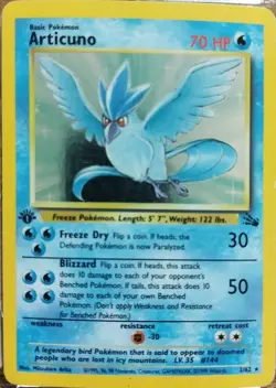 1st Edition Articuno Fossil 2/62 PSA 8 Rare Holo Pokemon Card - Image 4
