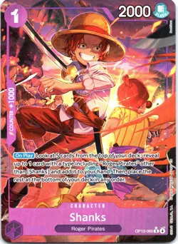 Shanks (065) (Alternate Art) R Carrying On His Will OP13-065 NM - Image 1