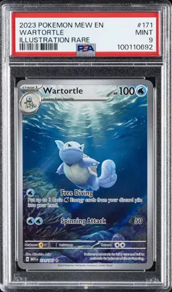 2023 POKEMON MEW EN-151 ILLUSTRATION RARE #171 WARTORTLE PSA 9 - Image 1