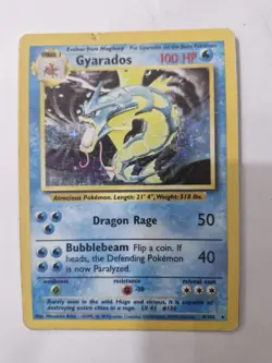 Pokemon Gyarados Holo Rare TCG Card Base Set 6/102 Vintage Slight Nick At Top - Image 1