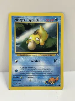 Pokemon WOTC TCG Vintage Misty's Psyduck 054/132 Gym Heroes Regular LP - Image 1