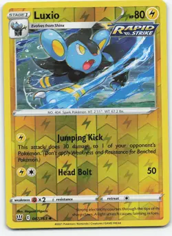 Luxio 047/163 Uncommon Reverse Holo SWSH05: Battle Styles NM Pokemon - Image 1