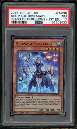 2015 YU-GI-OH! CORE-EN036 AROMAGE ROSEMARY 1ST EDITION-PSA 7 NEAR MINT-POP 1 🌸 - Image 1