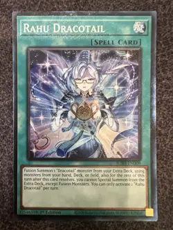 Yugioh Rahu Dracotail JUSH-EN009 Collector's Rare 1st Edition NM - Image 1