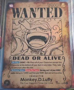 BANDAI MONKEY.D.LUFFY OP05-119 SECRET RARE STAMPED HOLO 12000 ONE PIECE CCG - Image 1