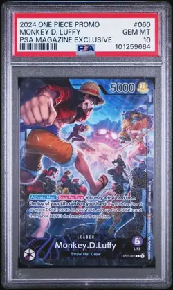 2024 One Piece Promo PSA Magazine Exclusive #060 Monkey D. Luffy PSA 10 GEM MINT - Image 1